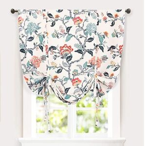 DriftAway Ada Floral Insulated Double Layer Room Darkening Curtain Tie Up